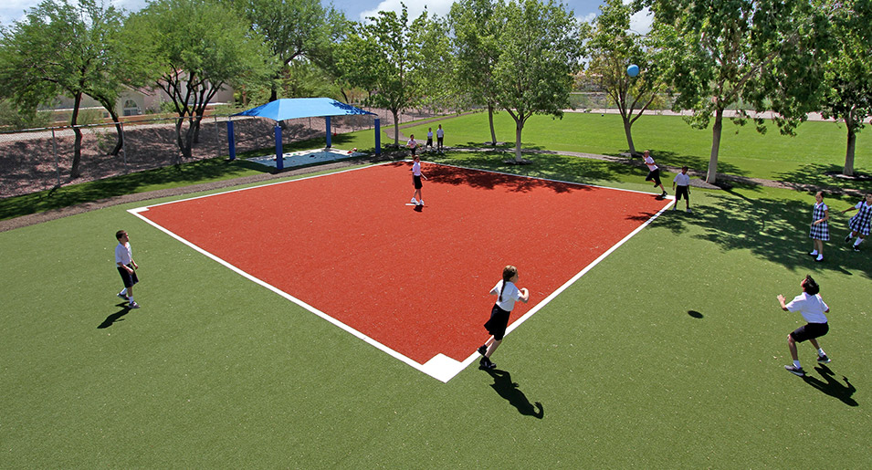 XGrass Synthetic grass kickball field at school playground